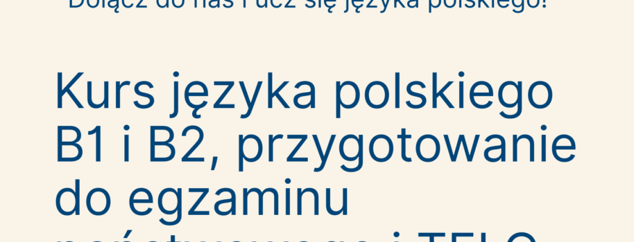 Триває набір на курси польської мови рівня B1 та B2