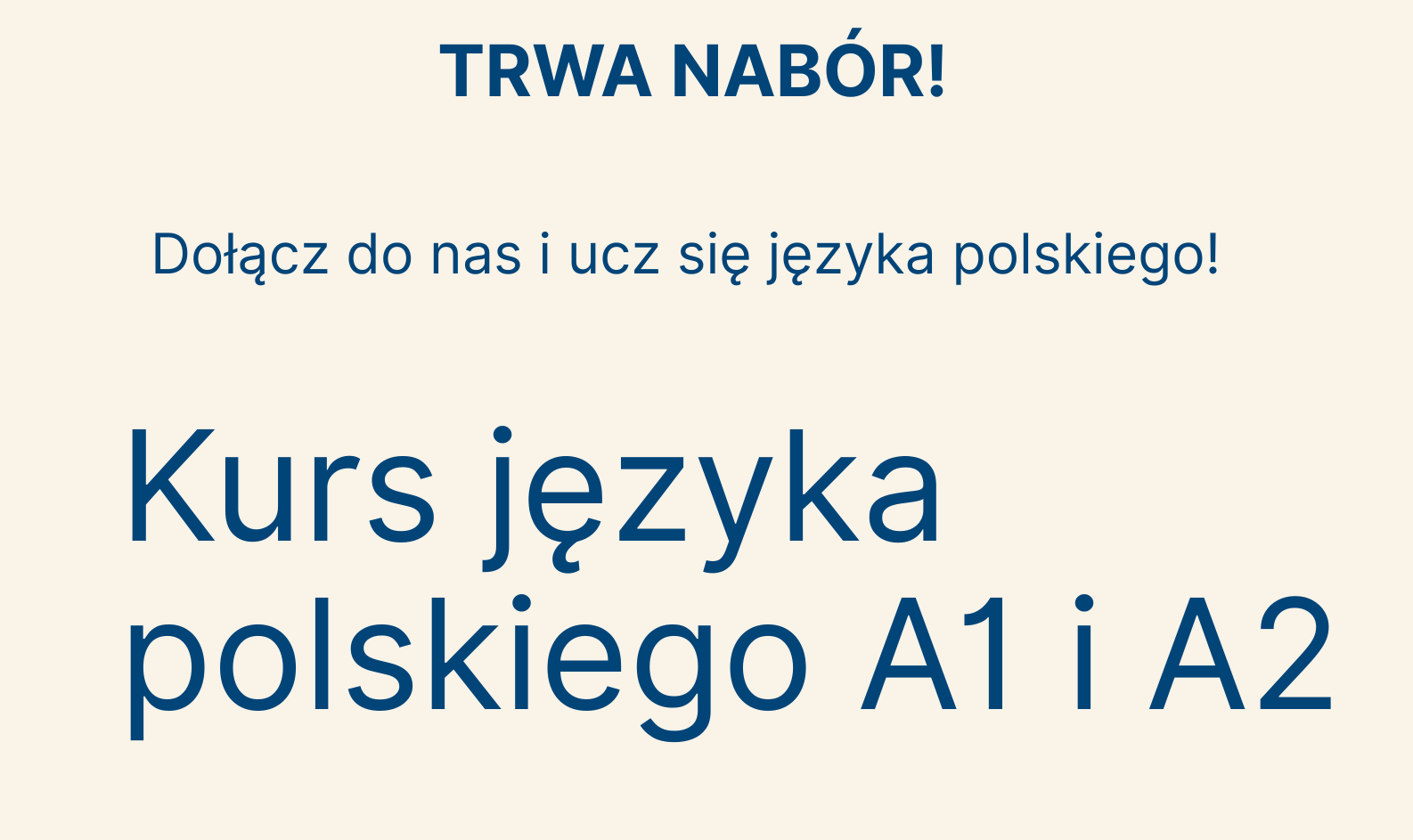 Триває набір на курси польської мови рівня А1 та А2